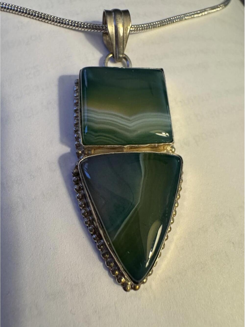 Sterling Silver Malachite Pendant